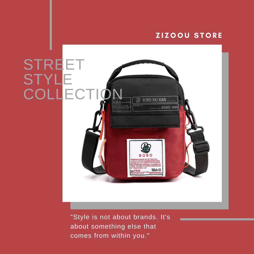 Bobo Xiuxian Red Crossbody Bag Nylon Travel Zip Purse Adjustable Strap |  eBay
