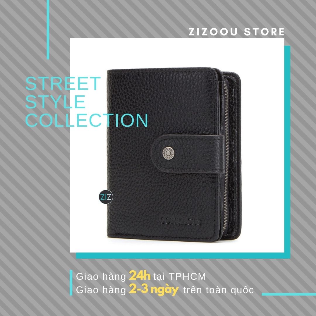 Ví da Nam Nữ đẹp cao cấp - Original Style [The Genuine Stone] - Black Version - ZiZoou Store - Streetwear