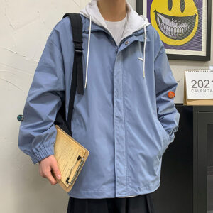 Áo khoác Jacket Nam Nữ cao cấp xanh pastel dáng rộng với mũ trùm, khóa kéo chắc chắn, đồ streetwear chất vải chống gió nhẹ
