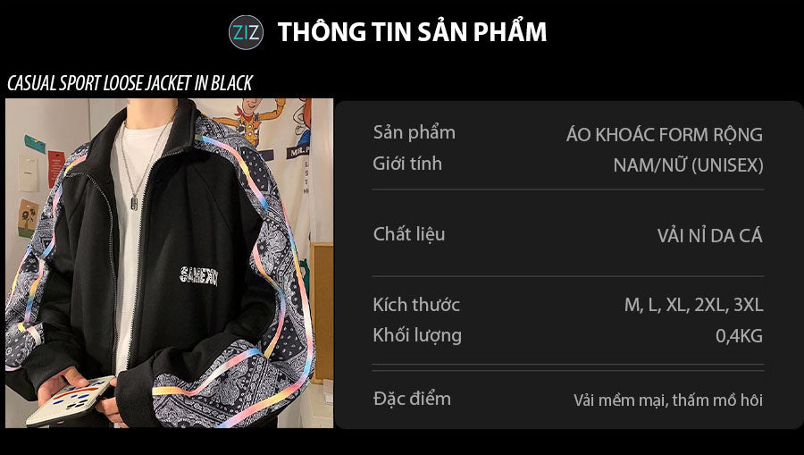 Áo khoác Nam Nữ form rộng cá tính oversize phong cách đường phố, dễ phối đồ, vải nỉ da cá cao cấp, họa tiết độc đáo ở tay áo