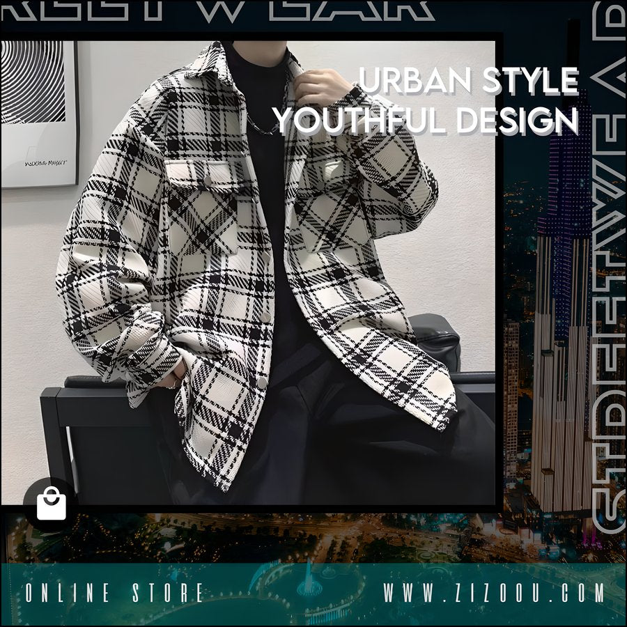 Áo khoác sơ mi sọc caro, thiết kế hiện đại với phong cách trẻ trung cá tính, phù hợp cho mọi dáng người, vải cotton chất mềm