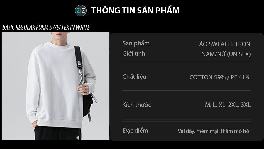Áo sweater đẹp unisex, thời trang Hàn Quốc, chất liệu vải nỉ da cá mềm mại, mặc mát, dễ dàng kết hợp với nhiều trang phục