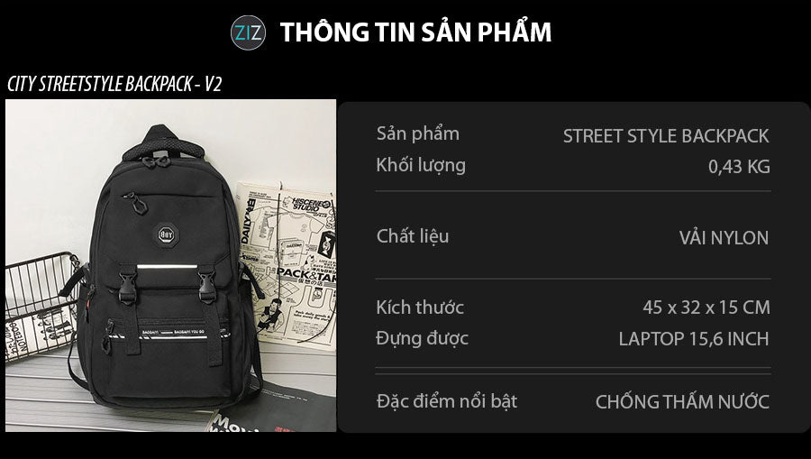 Balo chất ngầu, vải chống thấm nước, nhiều ngăn đựng đồ, phù hợp học sinh, sinh viên, nhân viên văn phòng, người du lịch