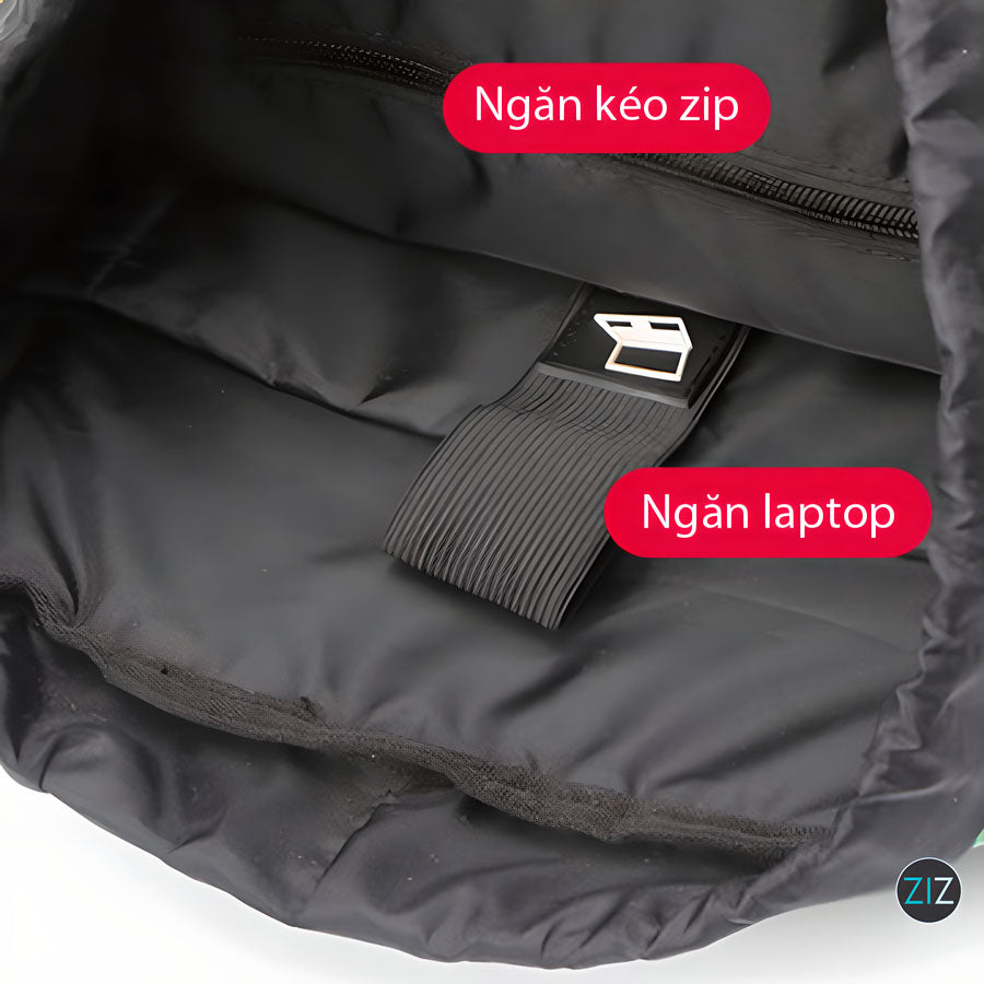 Balo laptop đa năng với ngăn chính rộng, đệm lưng và vai thoáng khí, dễ điều chỉnh, hoàn hảo đi học hoặc làm việc hàng ngày