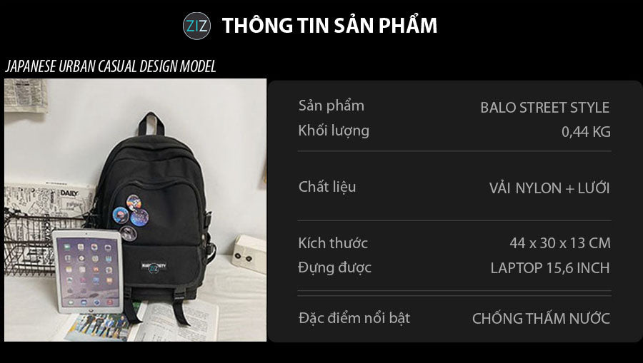 Balo đẹp nam nữ thời trang với huy hiệu phi hành gia, thiết kế dây đeo êm, nhiều ngăn tiện lợi, hoàn hảo mang đi học, đi làm