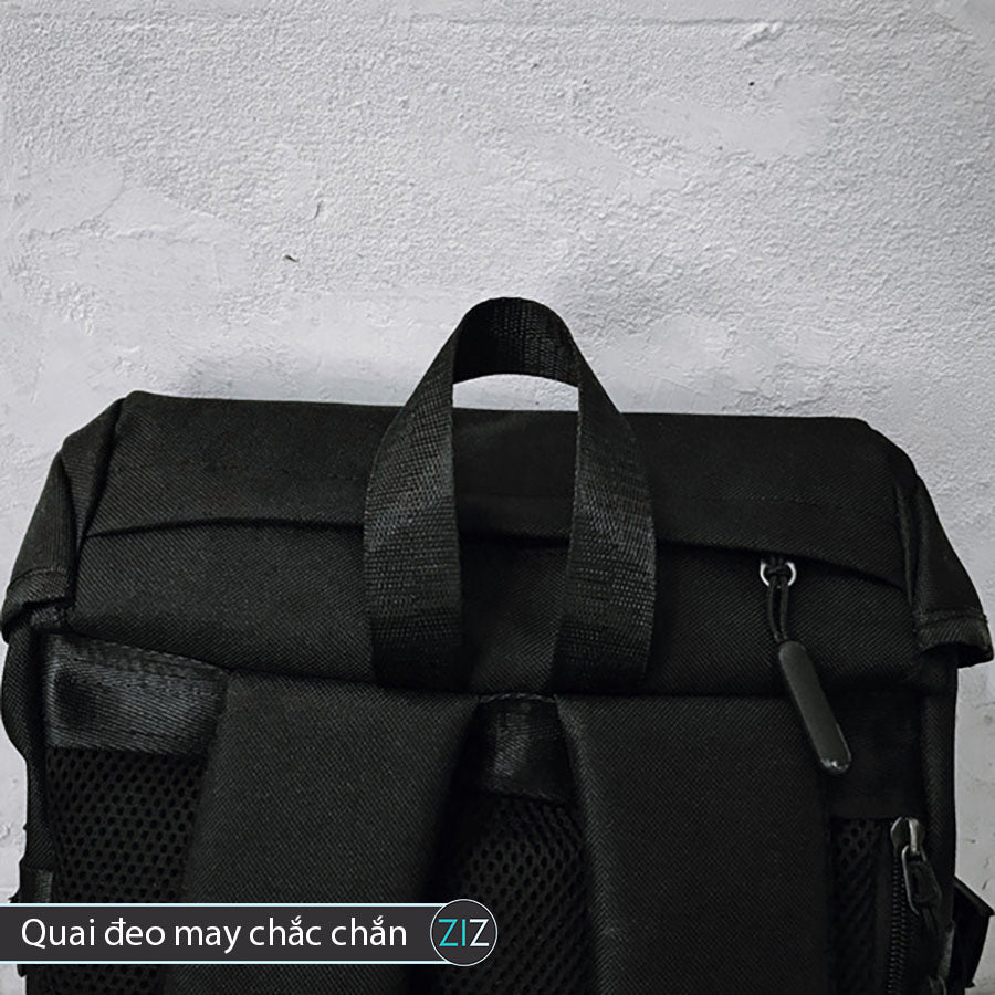 Balo nam nữ màu đen, quai đeo chắc chắn và êm ái, nhiều ngăn, tiện lợi cho các chuyến đi học, đi làm, công tác, dã ngoại