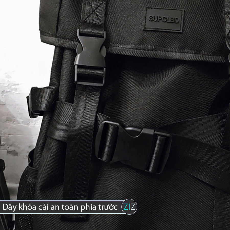 Balo Nam Nữ cá tính, vải chống nước, thiết kế nắp gập nổi bật thời trang đường phố, khóa kéo chắc chắn, nhiều ngăn đa năng