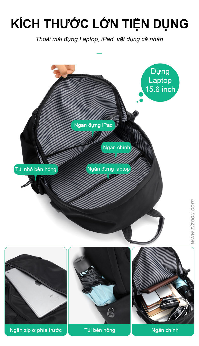 Balo Hàn Quốc đẹp chất, chống nước, có ngăn chứa laptop và sách vở, phù hợp với dân văn phòng và các bạn trẻ đi học, du lịch