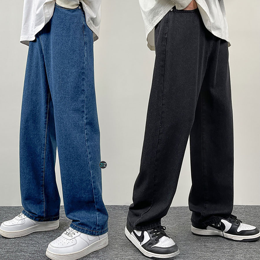 Baggy Jean Nam Nữ suông rộng thoải mái, dễ kết hợp cùng áo phông và giày thể thao, phù hợp đi làm, đi chơi, dạo phố, đi học