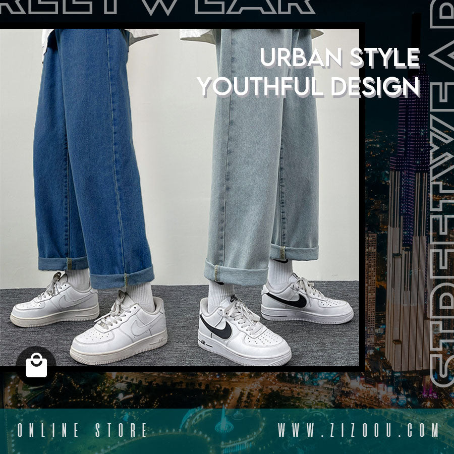 Quần Jean Nam Nữ Baggy unisex ống rộng màu xanh, chất vải denim mềm mại, dễ phối áo hoodie, thun oversized và giày sneaker