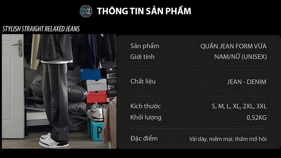 Quần Jeans form vừa Nam Nữ phong cách bụi bặm, màu đen kiểu hơi loang và phai, có vết xước và vết bẩn độc đáo đậm chất ngầu