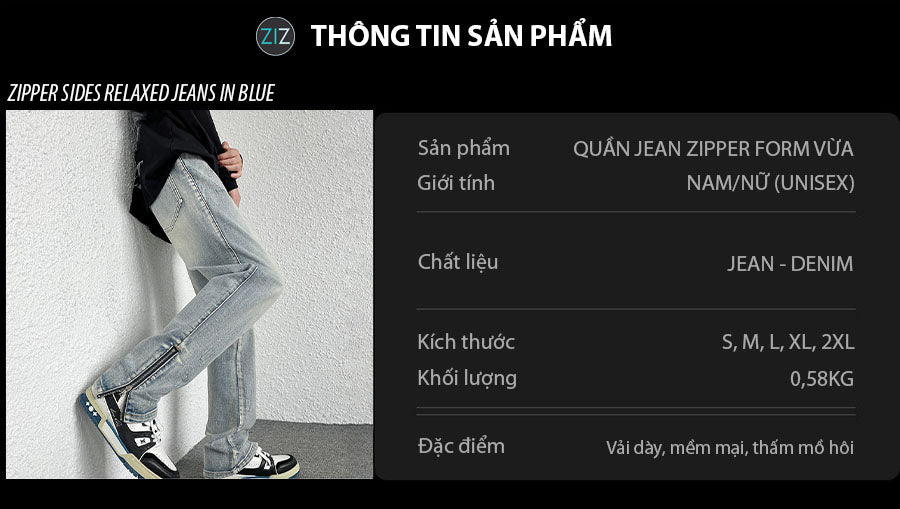 Quần Jeans đẹp cá tính slim-fit với khóa kéo gấu đặc trưng độc đáo, mang nét trẻ trung khi đi học, đi chơi, đi làm, du lịch
