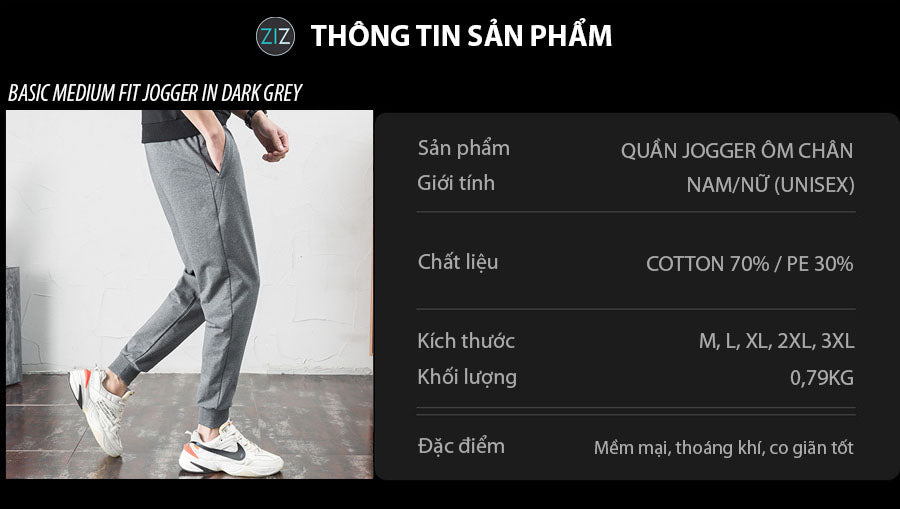 Quần Jogger Nam Nữ cao cấp xám form vừa ôm chân, có cạp dây rút linh hoạt, vải nỉ cao cấp phù hợp đi tập thể dục, đi chơi
