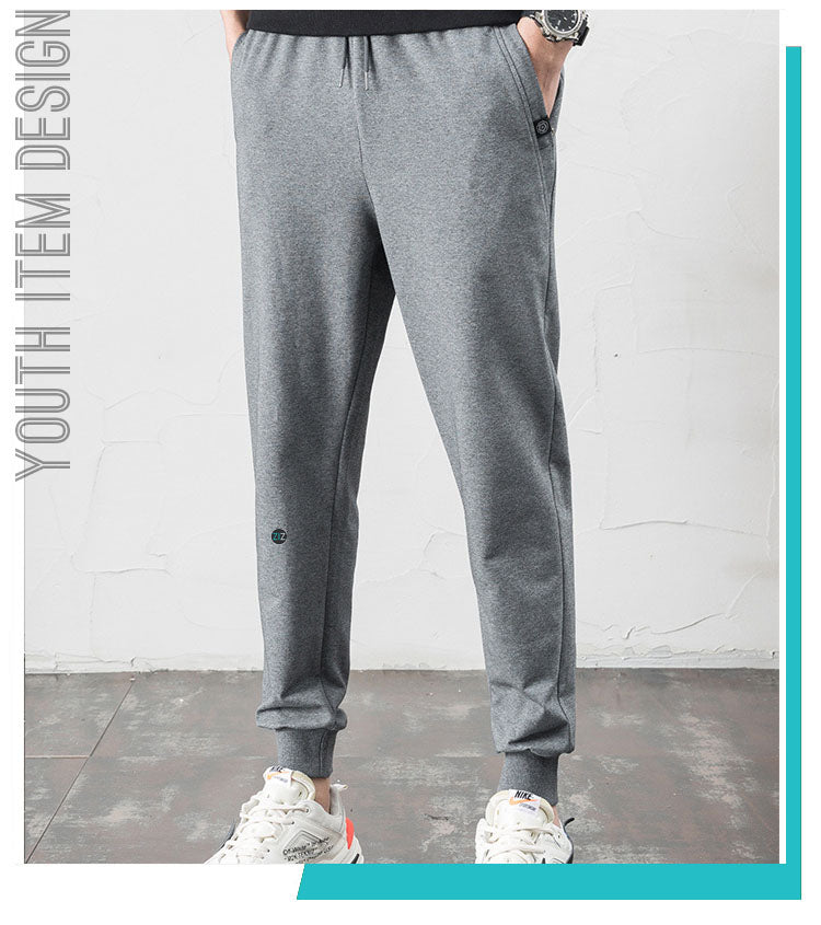 Quần Jogger thể thao nam nữ vải nỉ co giãn tốt, bo cổ chân, cạp dây rút tiện lợi, dễ phối đồ với áo thun và giày sneaker