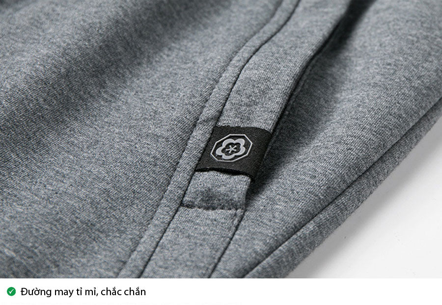 Quần jogger thun nỉ đẹp, túi bên hông có khóa kéo zip tiện lợi đựng điện thoại, tiền lẻ, thẻ ATM