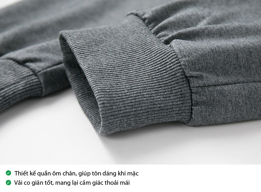 Quần thun nỉ thể thao bó gấu