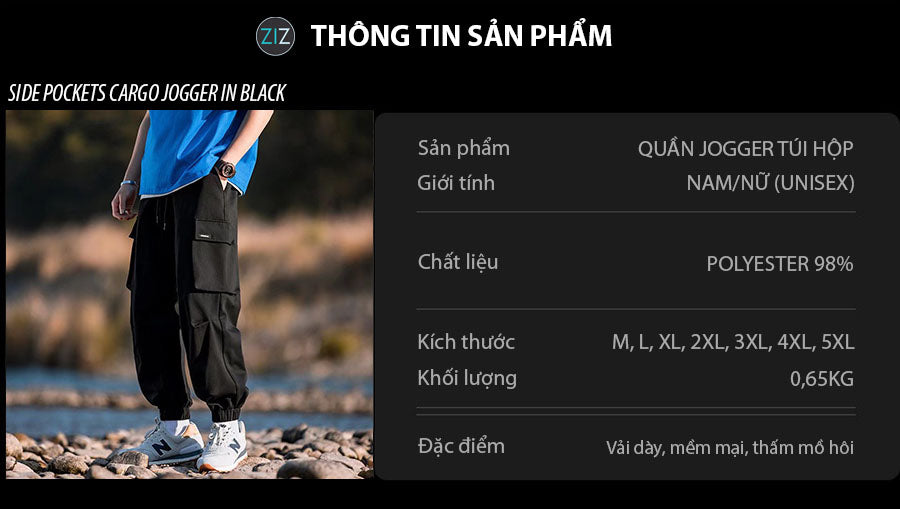 Quần Jogger Kaki Nam Nữ túi hộp thời trang Hàn Quốc, quần có ống bó gấu, vải kaki bền chất, mặc đi học, đi chơi và đi làm