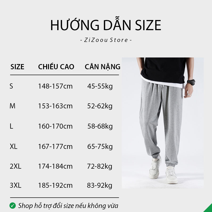 Cách chọn size cho quần jogger thể thao nam nữ theo chiều cao và cân nặng, hướng dẫn chuẩn và chi tiết giúp chọn đúng mẫu