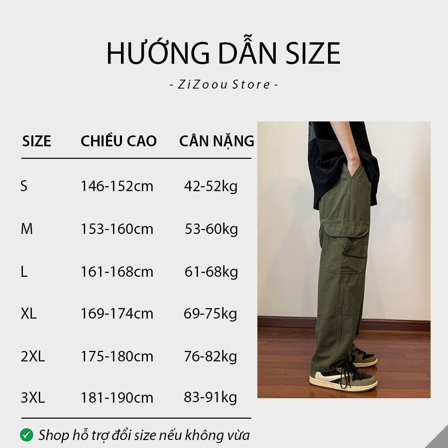 Cách chọn size quần kaki ống rộng cho nam và nữ theo chiều cao cân nặng, có đủ size S, M, L, XL, 2XL, 3 XL hợp với vóc dáng