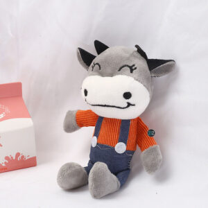 Móc chìa khóa đẹp Thú bông Bò xám mặt cười