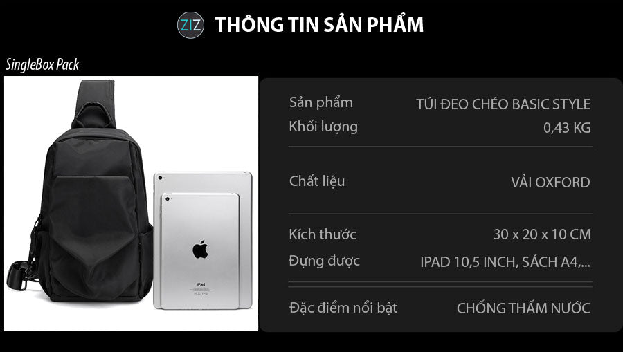 Túi đeo chéo với phong cách đơn giản, tinh tế, phù hợp cho mọi lứa tuổi, mang lại sự tiện lợi khi đi làm hoặc đi học
