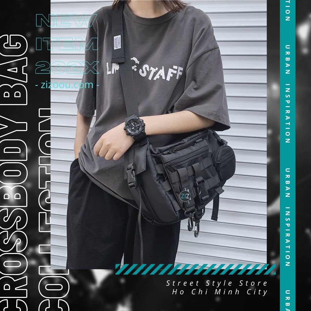 Túi chéo nam nữ kiểu dáng cá tính, chất liệu vải oxford bền đẹp, chống nước, phù hợp mang hàng ngày hay khi đi du lịch