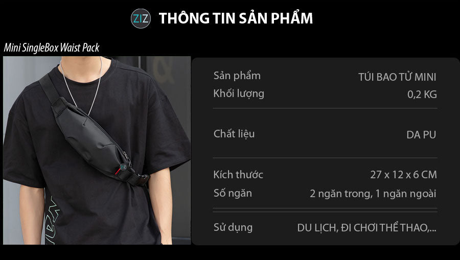 Thiết kế túi đeo chéo hiện đại, dễ sử dụng, chất liệu da PU cao cấp, bảo vệ tối đa đồ dùng cá nhân của bạn