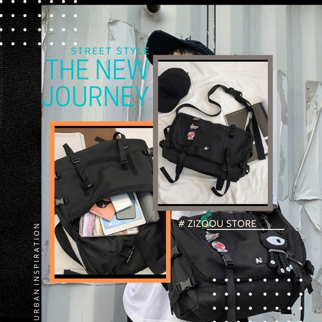 Túi đeo chéo kiểu dáng trẻ trung, chất liệu bền, trang trí ấn tượng độc đáo, tiện lợi khi đi học, dạo phố, hoặc du lịch