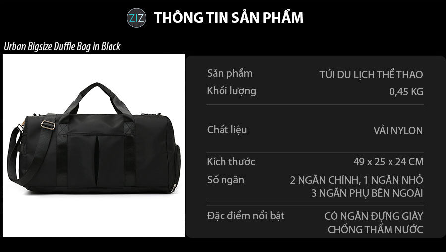Túi xách du lịch nam nữ đẹp, chống thấm nước, rộng rãi nhiều ngăn, hoàn hảo cho người yêu thích sự tiện dụng và thời trang