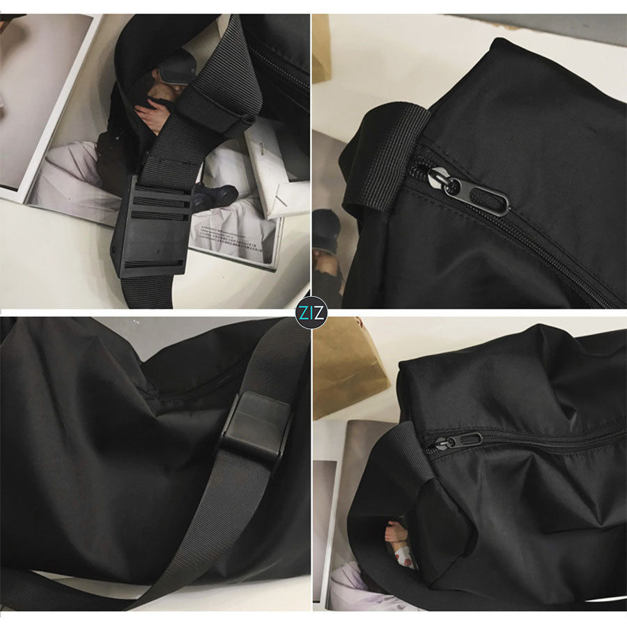 Dễ dàng mang theo những gì bạn cần với túi đeo chéo rộng rãi, phong cách streetwear, dây đeo bản to linh động điều chỉnh