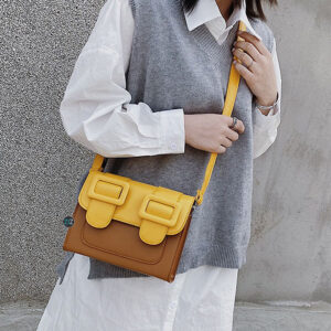 Túi xách nhỏ đeo chéo Nữ màu nâu vàng - MiniBox Model - Streetwear